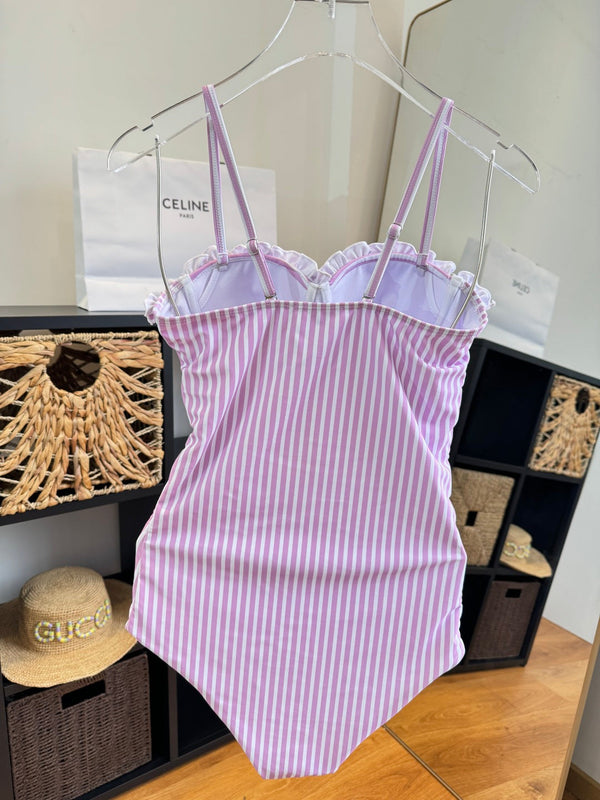 Celine Bikini Pink White Cotton 185843