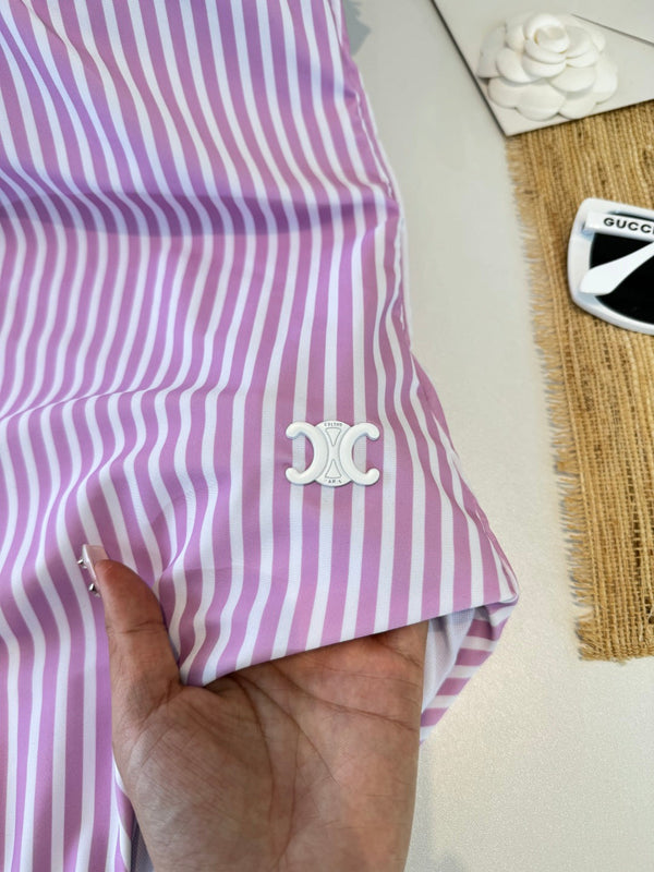 Celine Bikini Pink White Cotton 185843