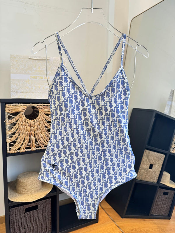 CD One-Piece Bikini White Blue 203025
