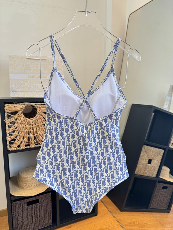 CD One-Piece Bikini White Blue 203025