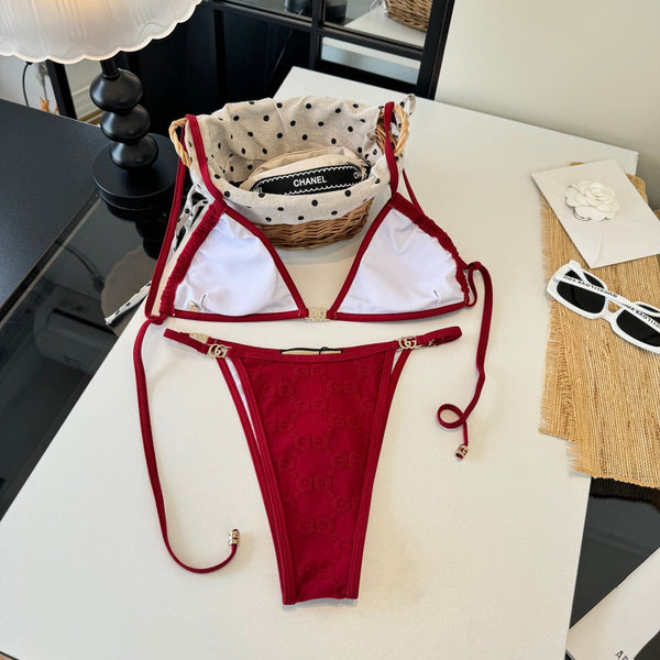 Gucci 26s Swimsuit Red Colorful Cotton 184238