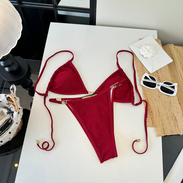 Gucci 26s Swimsuit Red Colorful Cotton 184238