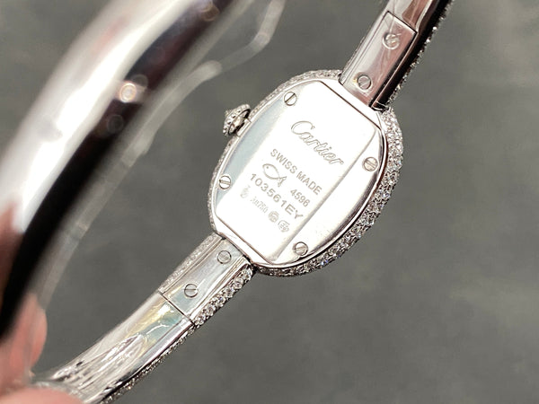 Baignoire 2024 24.6mm Silver Diamond Bezel White Dial