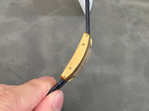 Tank Americane 20mm Gold Case Black Leather Strap