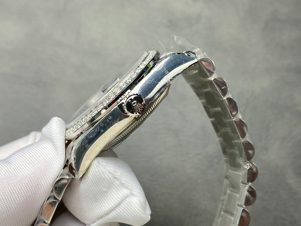 Rolex Day-Date 36mm Silver Black Dial