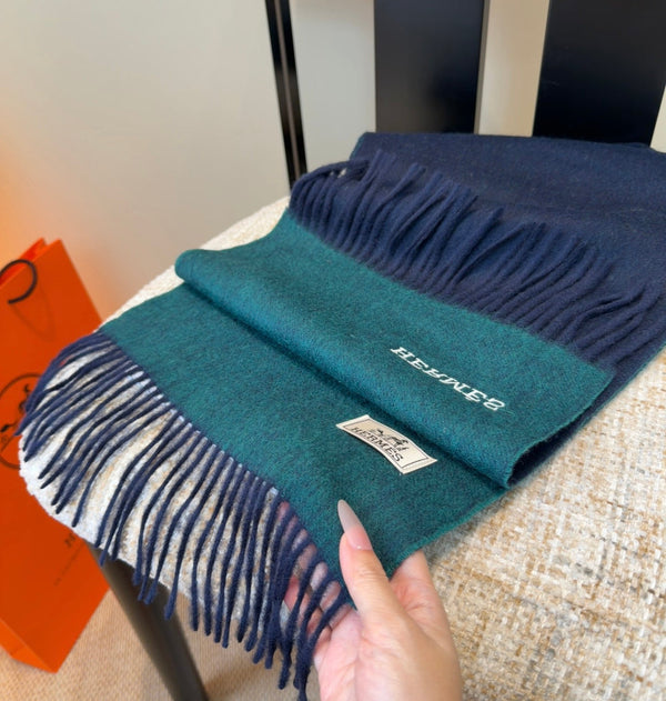 HM Scarf 190 CM Dark Blue Wool 969495