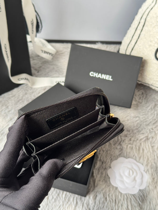 CC Classic Boy Portamonete in pelle di vitello granata color oro nero 242882