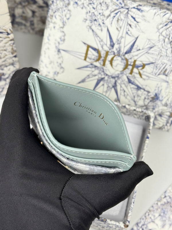 CD 30 Montaigne Portacarte Fresia 10cm Jacquard Grigiastro