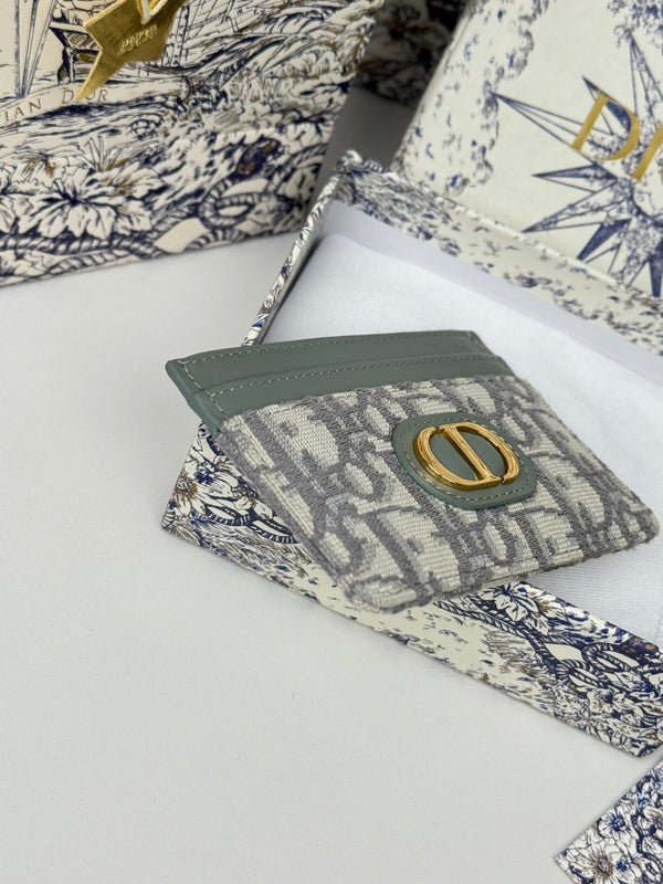 CD 30 Montaigne Portacarte Fresia 10cm Jacquard Grigiastro