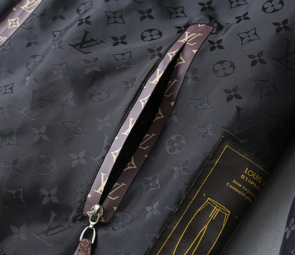 LV BLACK AND WINE RED TRIM MONOGRAM HOODED JACKET 238984