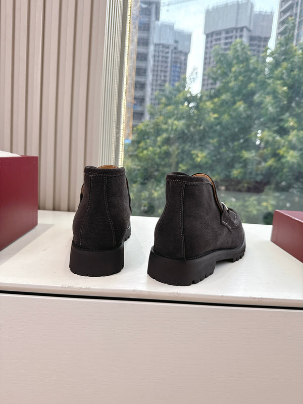 GG Men's Ankle Boot With Horsebit Variation Dark Brown Suede 506837