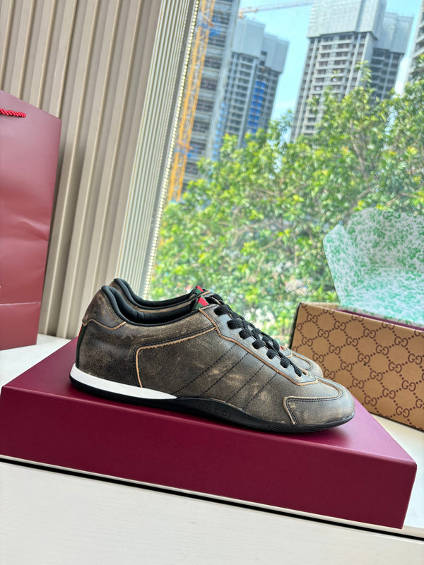 Gucci Shift Damensneaker Varianten Schwarzes Vintage Grey Brown Leder 506843