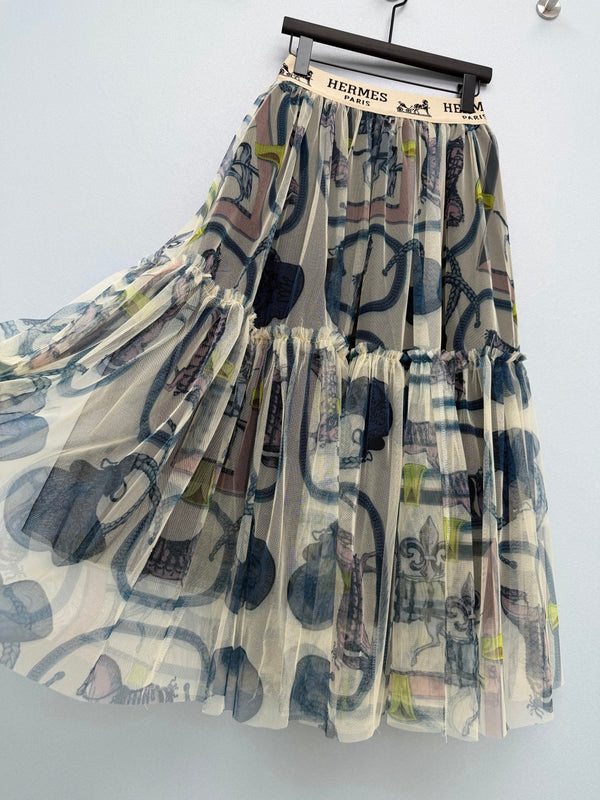 HM 26s Cake Skirt Blue Colorful Mesh 367049