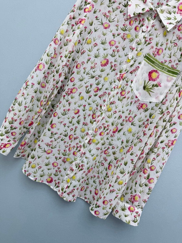 CD 26s Print Long-Sleeve Shirt White Polyester 367039