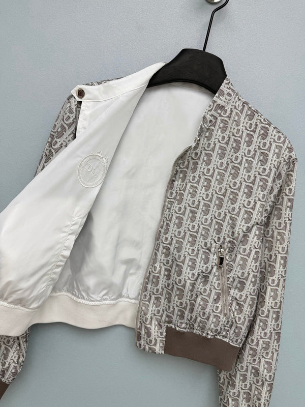 CD Oblique Bomber Jacquard Pattern Polyester 366998