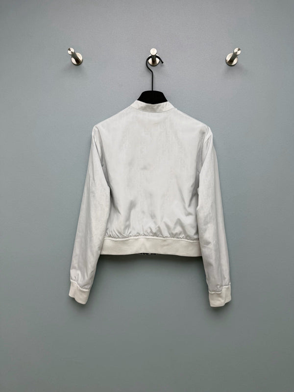 CD Oblique Bomber Jacquard Pattern White Polyester 366997