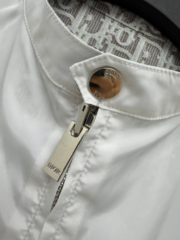 CD Oblique Bomber Jacquard Pattern White Polyester 366997