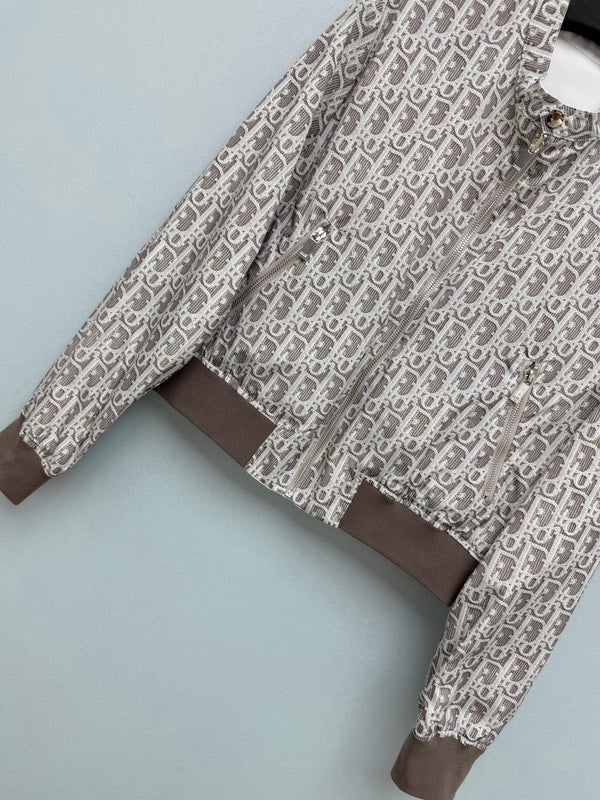 CD Oblique Bomber Jacquard Pattern Polyester 366998