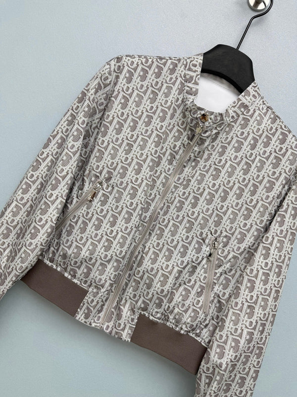 CD Oblique Bomber Jacquard Pattern Polyester 366998