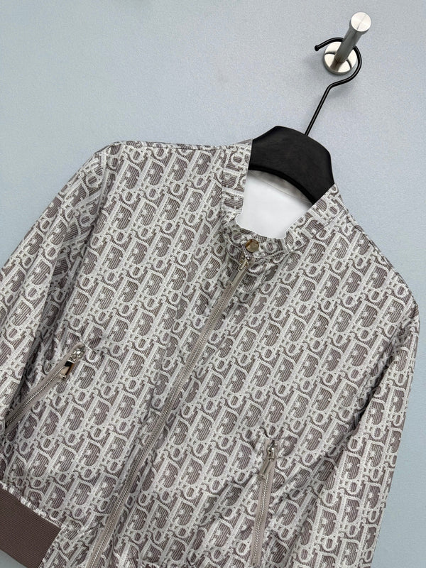 CD Oblique Bomber Jacquard Pattern Polyester 366998