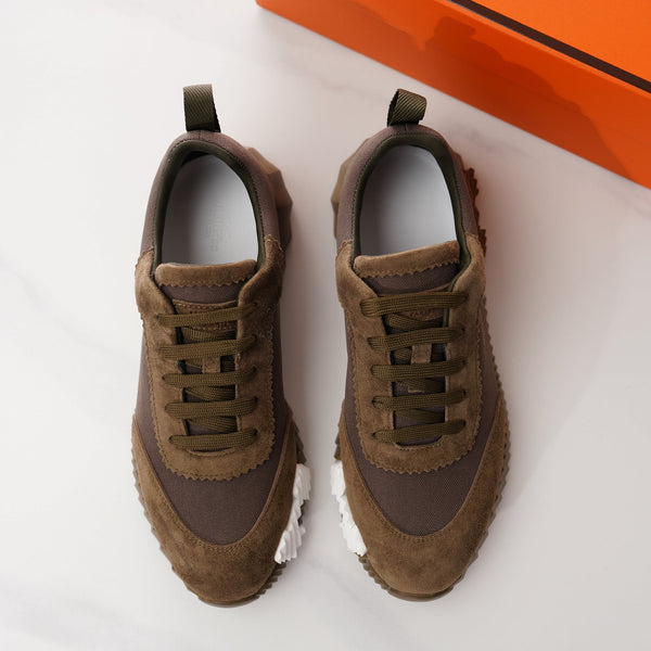 HM Sneaker da uomo Bouncing in tessuto scamosciato marrone scuro 688612