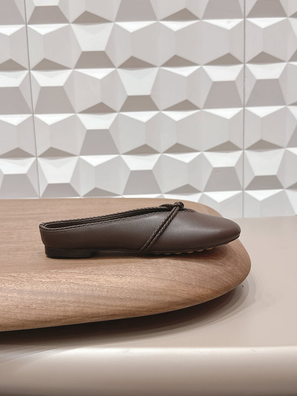 BV Rosa Mary-Jane Ballerine agneau chocolat 613304