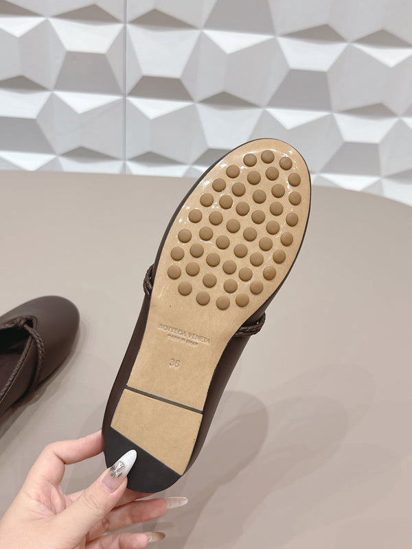 BV Rosa Mary-Jane Ballerine agneau chocolat 613304