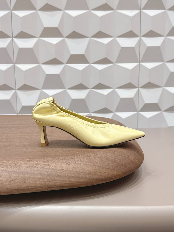 BV Sofia escarpin 4cm cuir d'agneau jaune citron 613301