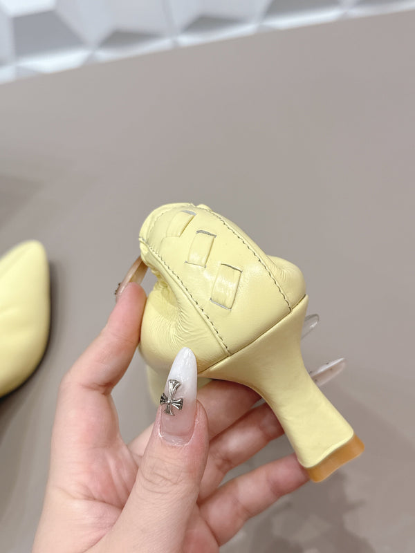 BV Sofia escarpin 4cm cuir d'agneau jaune citron 613301