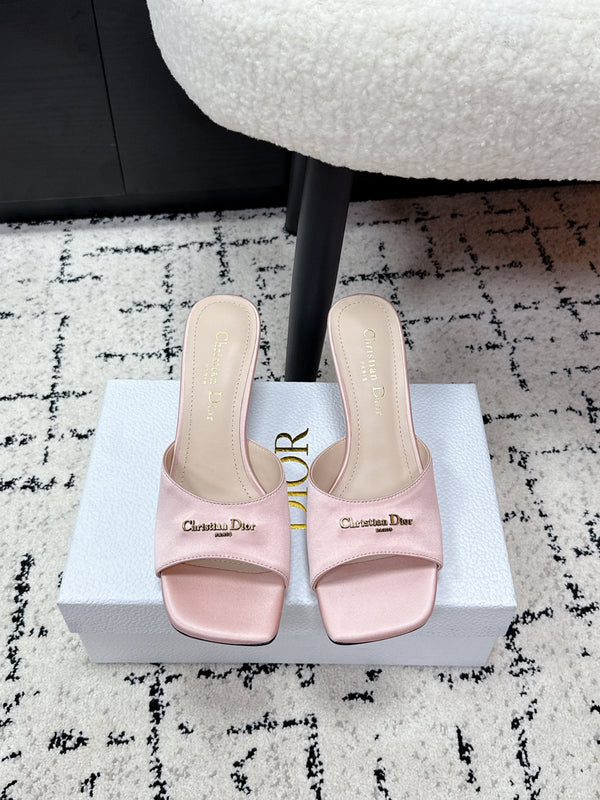 CD Square-Toed Sandal Pink Satin 617522