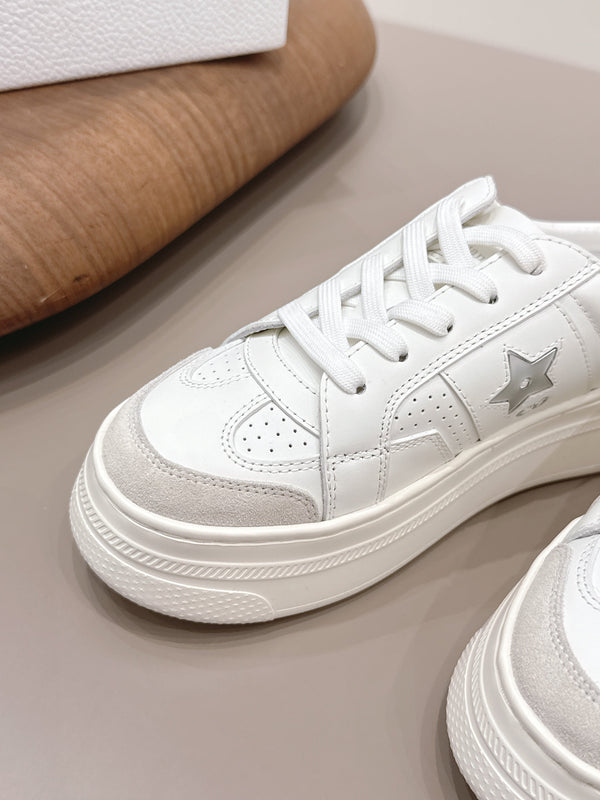 CD Dior Sliver Star Mule White Suede Leather 739310