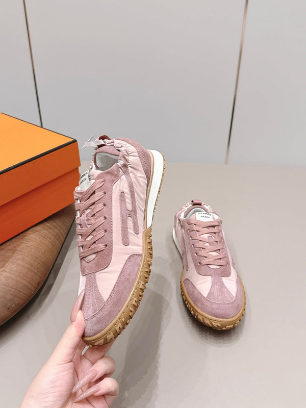 HM 26s Bouncing Sneakers Pink Nylon Suede