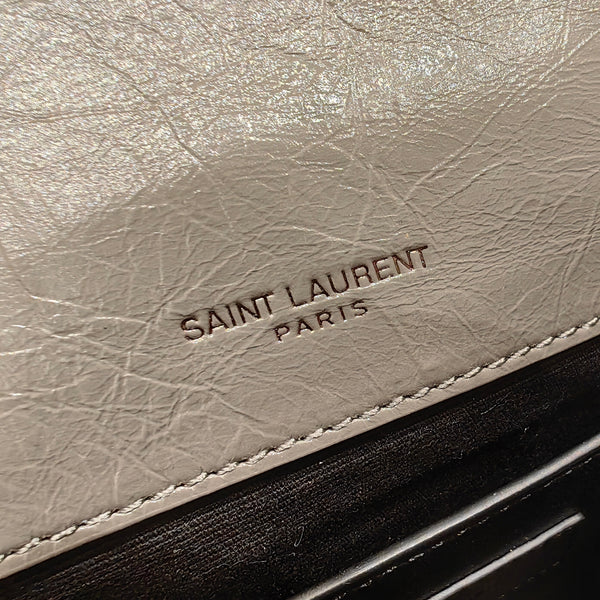 YSL Niki Baby Bag Gray Calfskin 338884