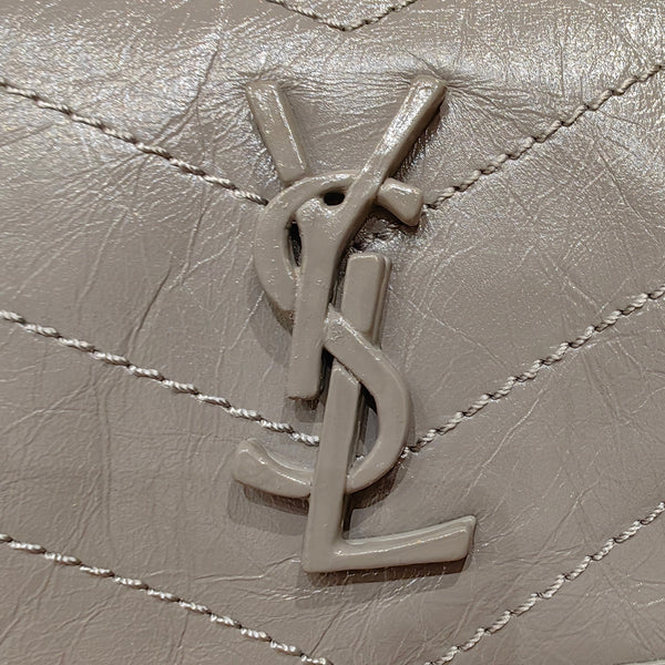 YSL Niki Baby Bag Gray Calfskin 338884