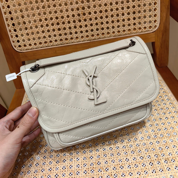 YSL Niki Baby Bag Light Beige Calfskin 338902