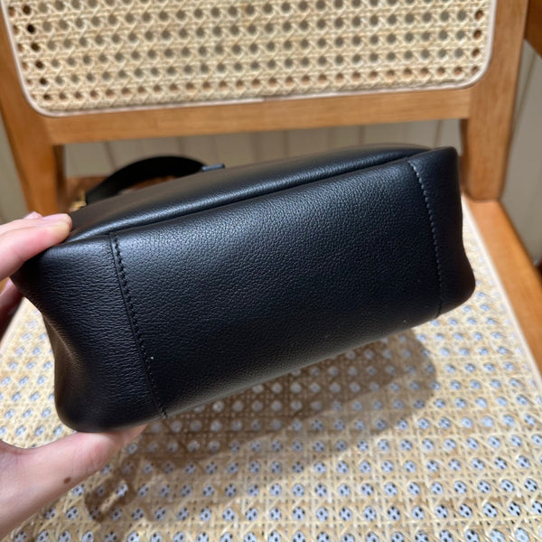 YSL Bag 22cm Black Gold Raffia Cowhide