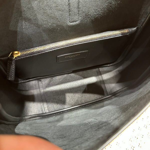 YSL Bag 22cm Black Gold Raffia Cowhide