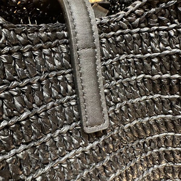 YSL Bag 22cm Black Gold Raffia Cowhide