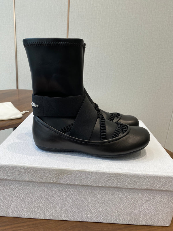 CD Ballet Stretch Boots Black Sheepskin 431503