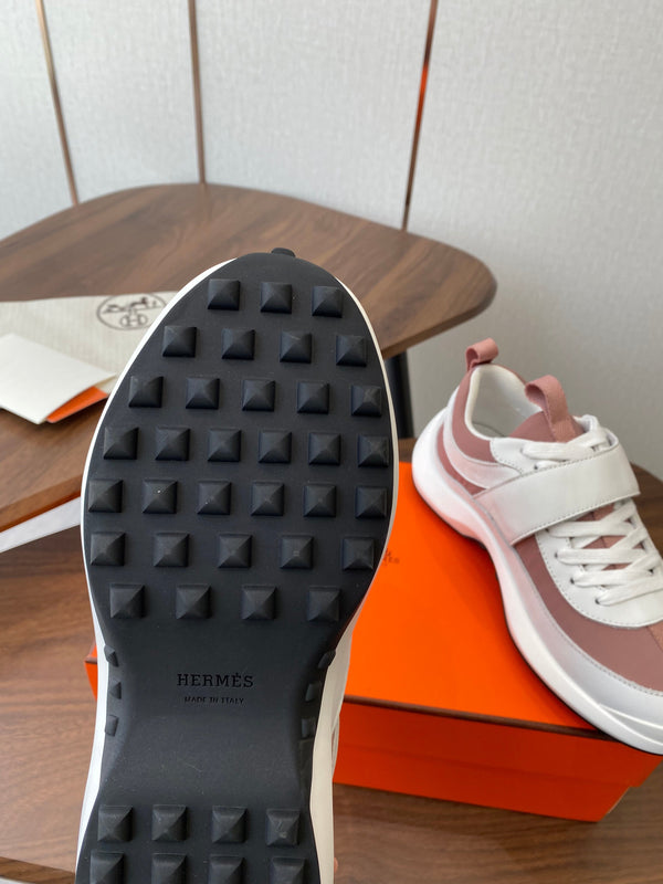 HM couple's sneakers white pink rubber material