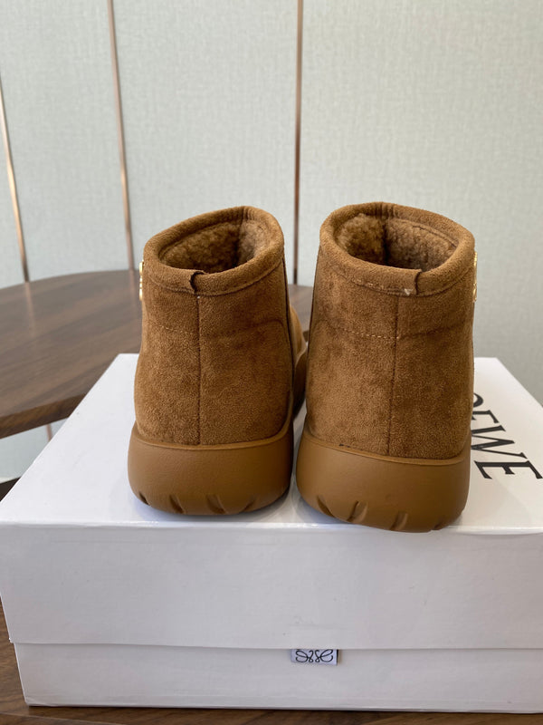 Loewe snow boots brown suede wool 477796