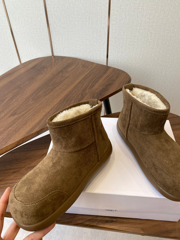 Loewe snow boots brown white suede wool 477798