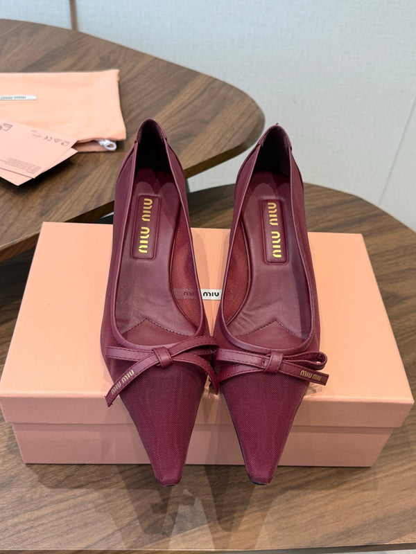 Miu 26s Pump 5.5cm Burgundy Canvas 887659