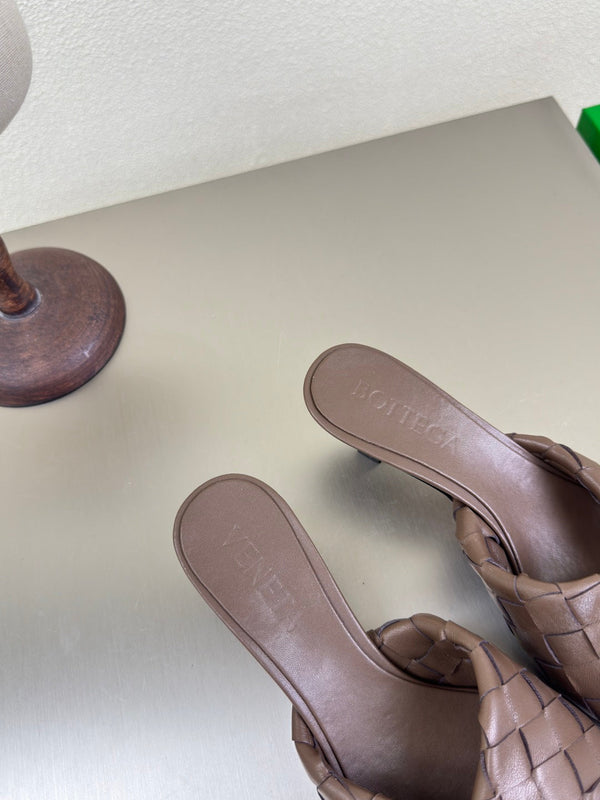 BV Blink Mule 5cm Carob Brown Intrecciato Leather