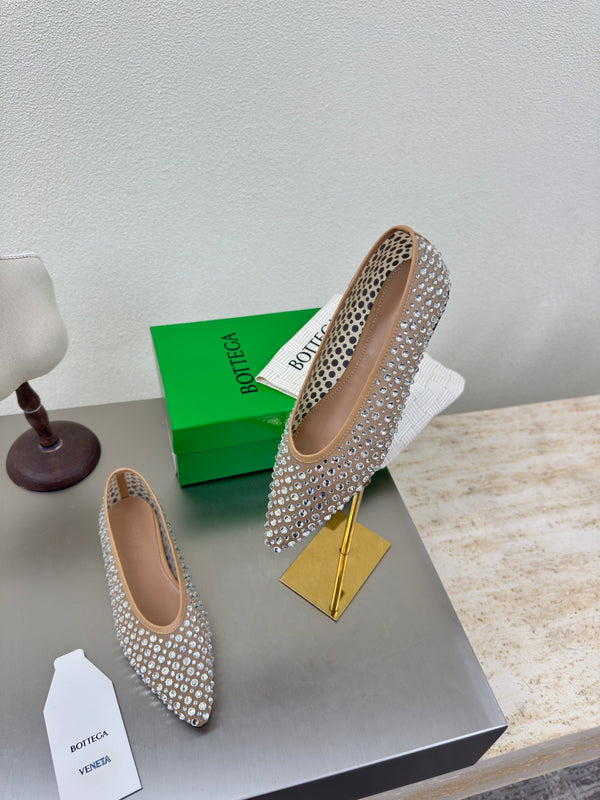 BV Rhinestones Sofia Deep Flat Beige Mesh 428483