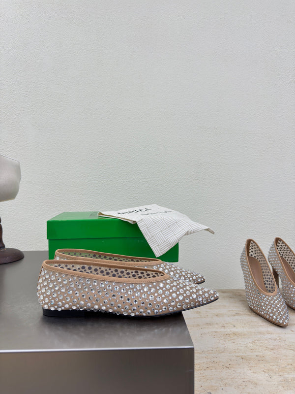 BV Rhinestones Sofia Deep Flat Beige Mesh 428483