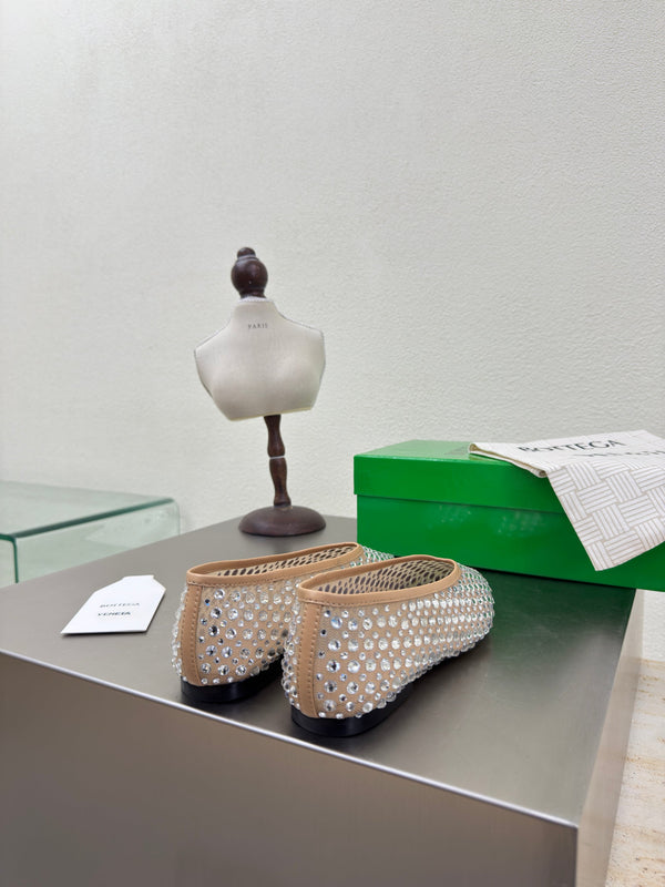 BV Rhinestones Sofia Deep Flat Beige Mesh 428483