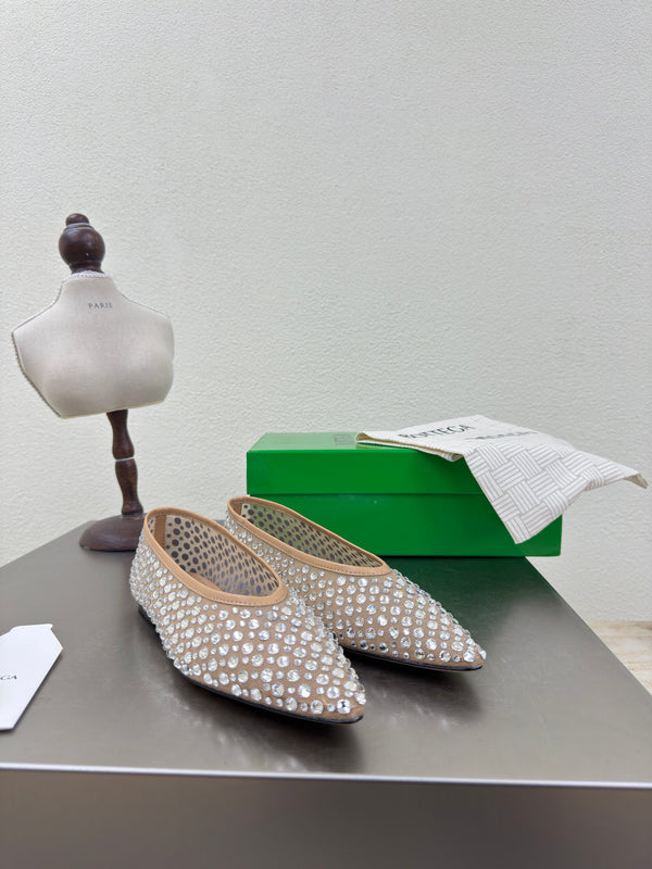 BV Rhinestones Sofia Deep Flat Beige Mesh 428483