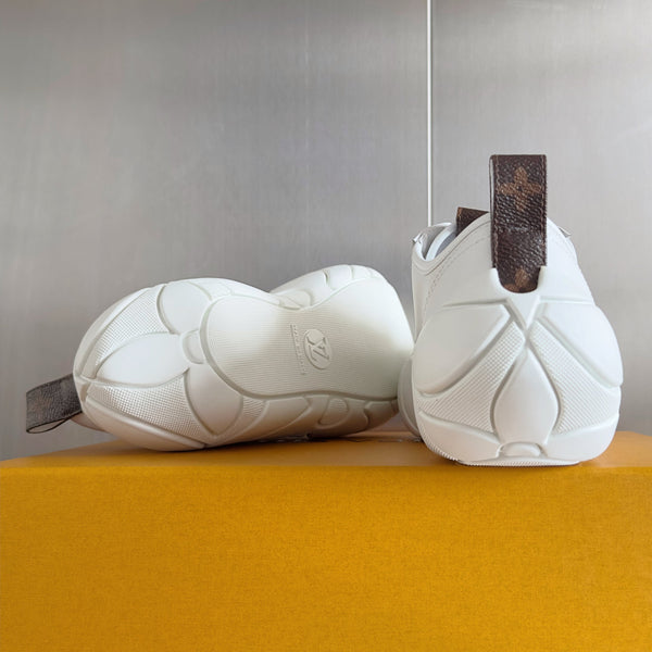 LV Bubble Sneaker 50mm White Lambskin Monogram Canvas 459763