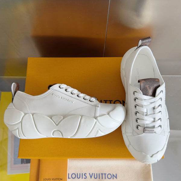 LV Bubble Sneaker 50mm White Lambskin Monogram Canvas 459763